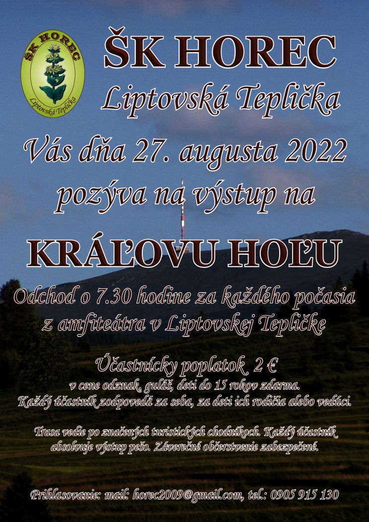 Výstup na Kráľovu Hoľu 2022