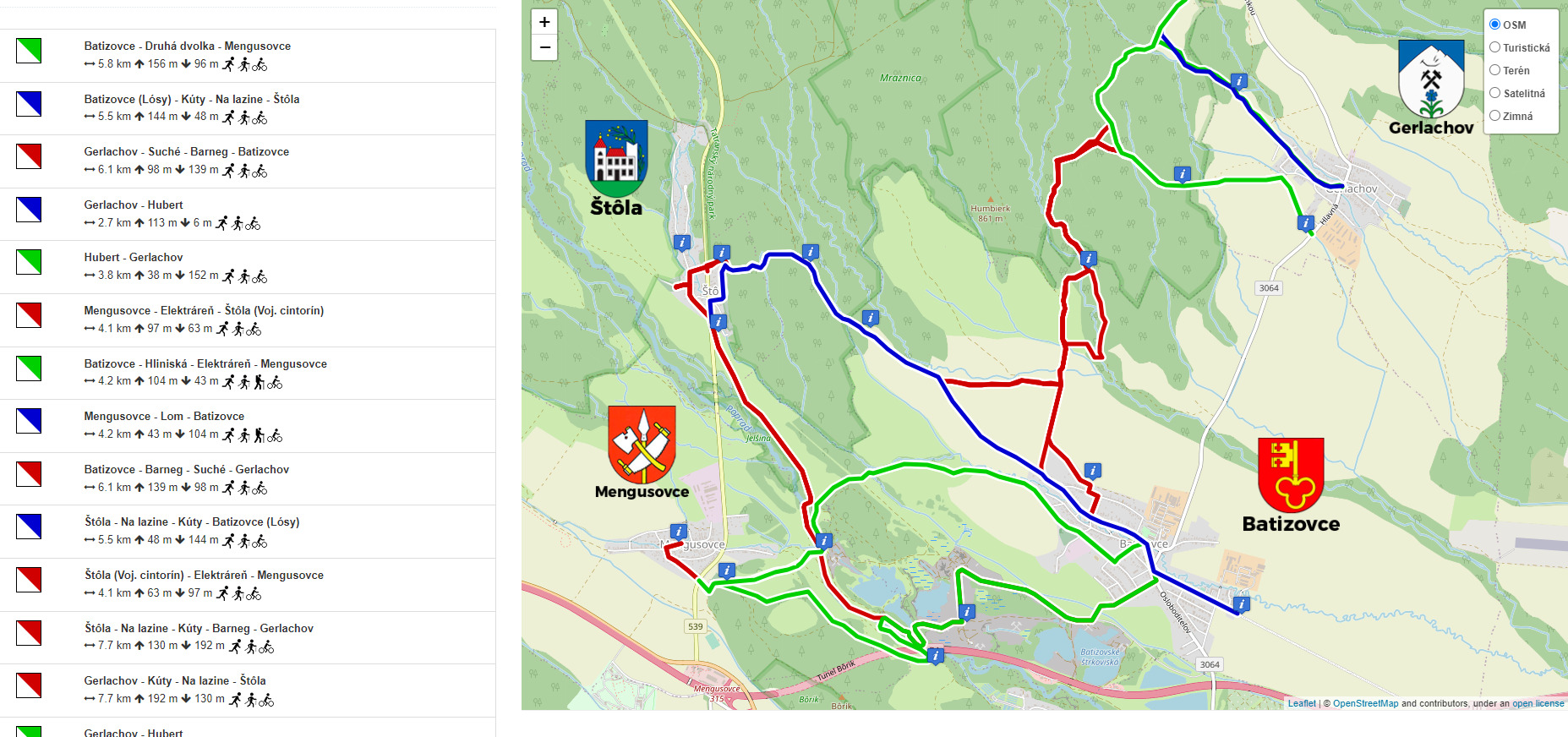 poznavaci chodnik 4 obce Gerlachov mengusovce stola batizovce